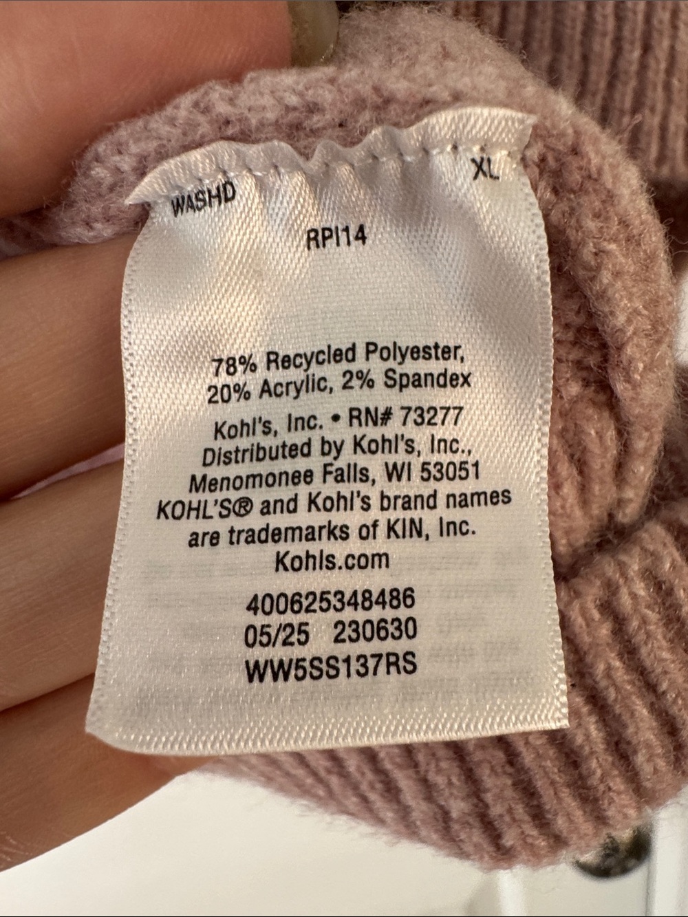 Nine West Rose Pink Button-Front Crewneck Cardigan - Picture 5 of 6